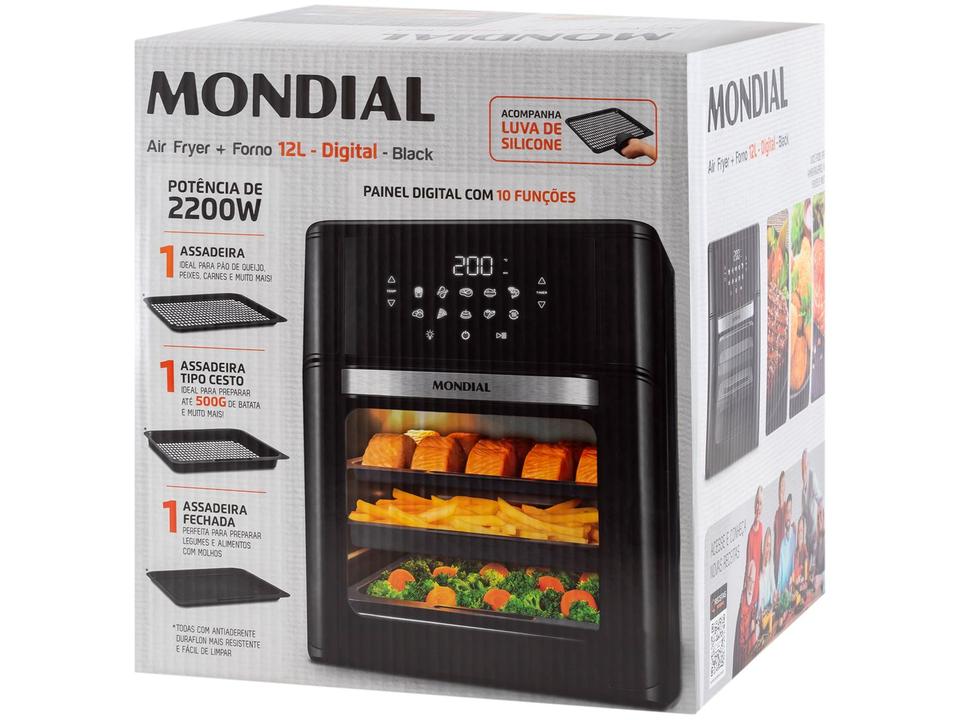 Air Fryer Mondial Forno Oven AFON-12L-FB Preta 12L - 20