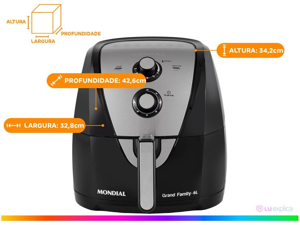 Air Fryer Mondial Grand Family AFN-60-BI Preto 6L - 17
