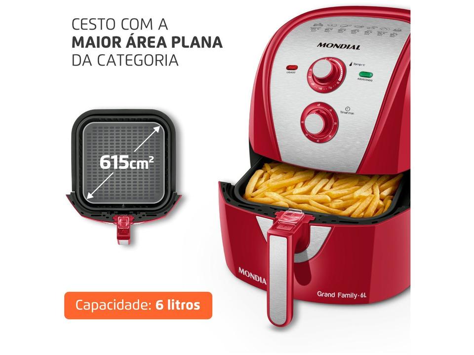 Air Fryer Mondial Grand Family AFN-60-RI Vermelha 6L - 2