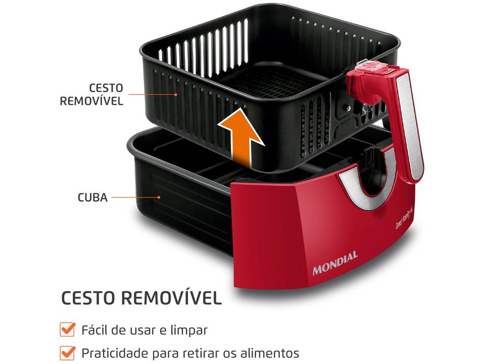 Air Fryer Mondial Grand Family AFN-60-RI Vermelha 6L - 4