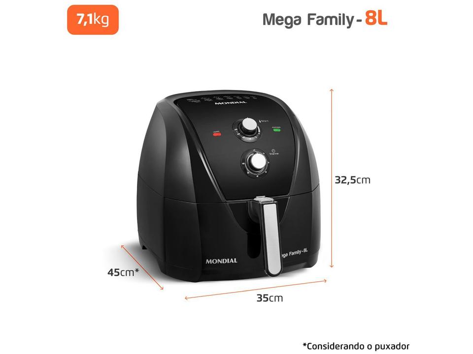 Air Fryer Mondial Mega Family AFN-80-FB Preto 8L - 10