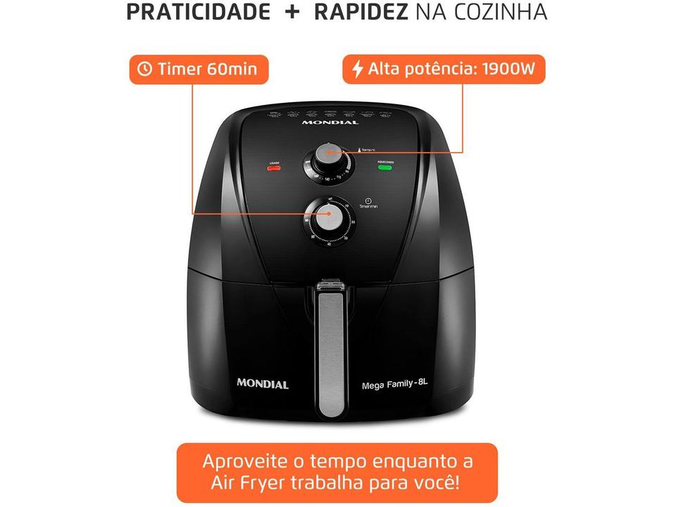 Air Fryer Mondial Mega Family AFN-80-FB Preto 8L - 9