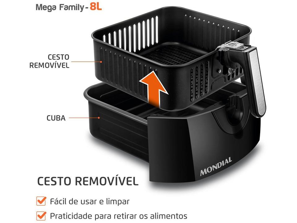 Air Fryer Mondial Mega Family AFN-80-FB Preto 8L - 6