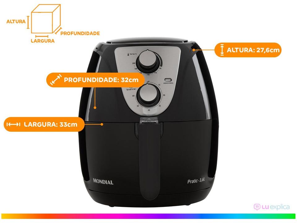 Air Fryer Mondial Pratic AF-36-BI Preta com Timer - 15