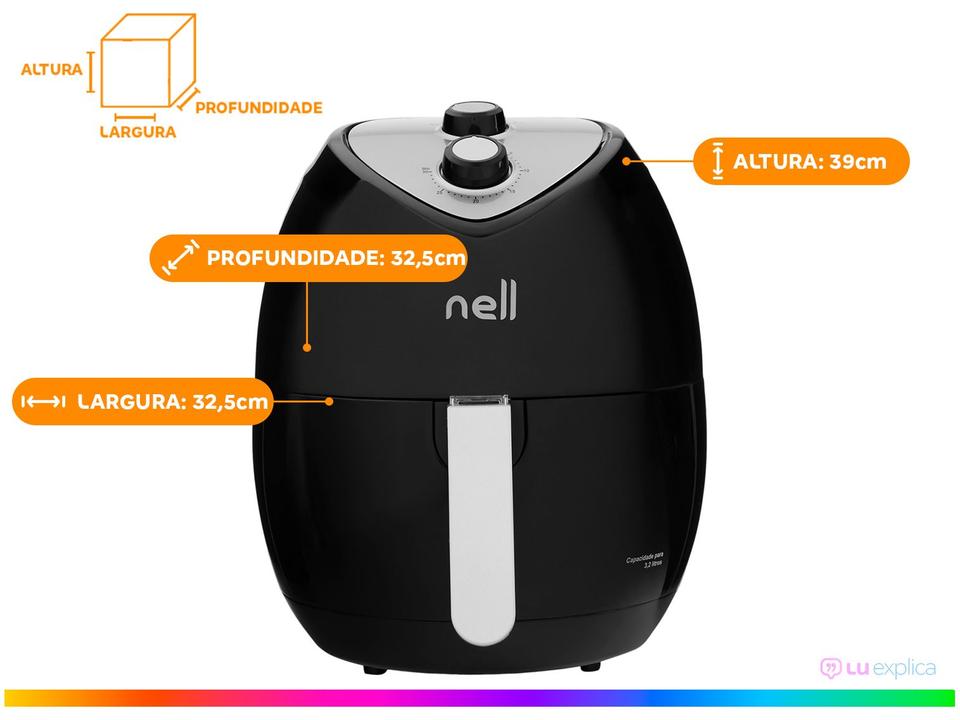 Air Fryer Nell Fit Preto 3,2L com Timer - 9