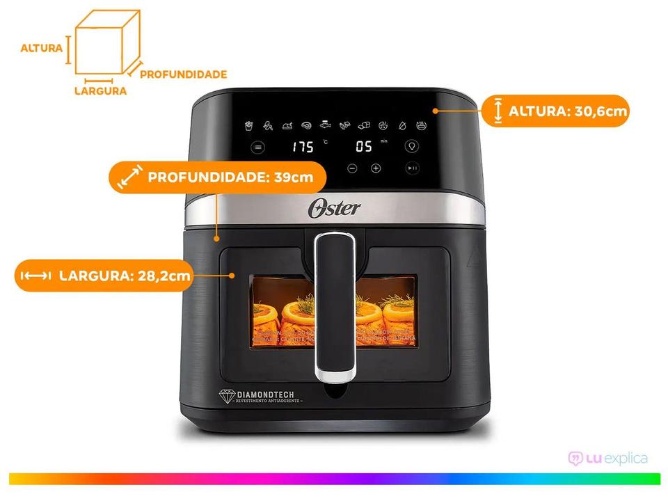 Air Fryer Oster DiamondTech CKSTAF60WDDF Preto e Prata com Timer 6L - 11