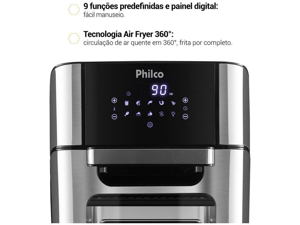 Air Fryer Philco Oven PFR2200P Preto 12L com Forno e Timer - 6