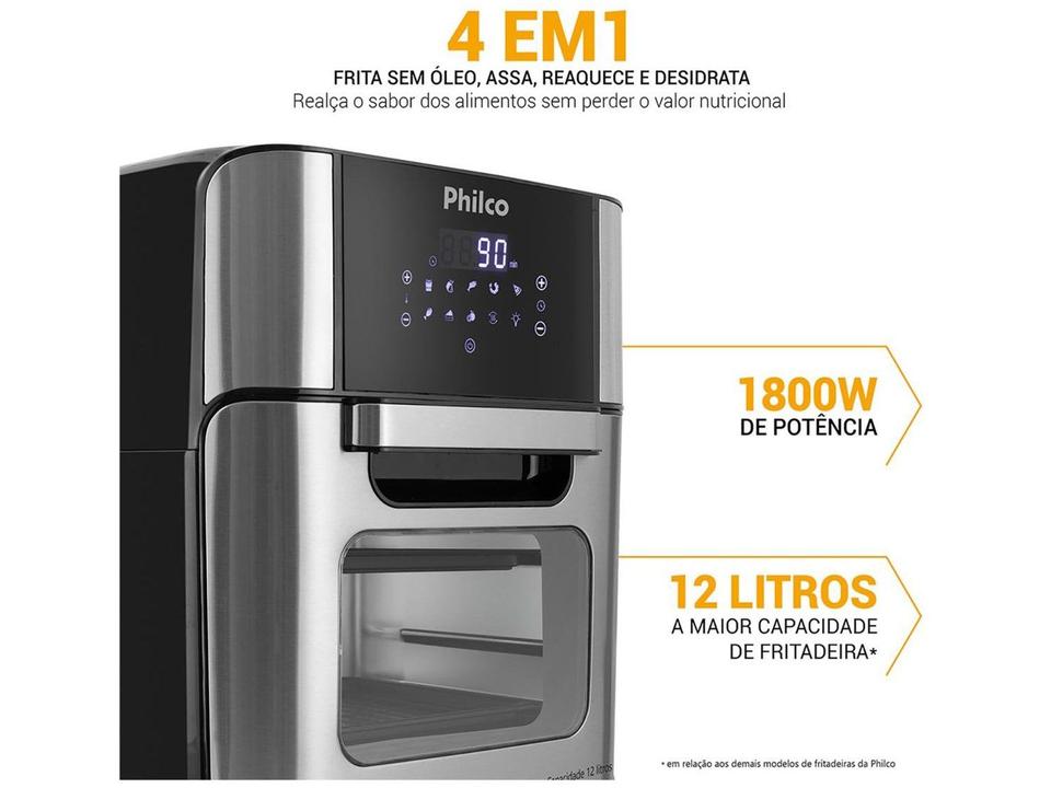 Air Fryer Philco Oven PFR2200P Preto 12L com Forno e Timer - 17