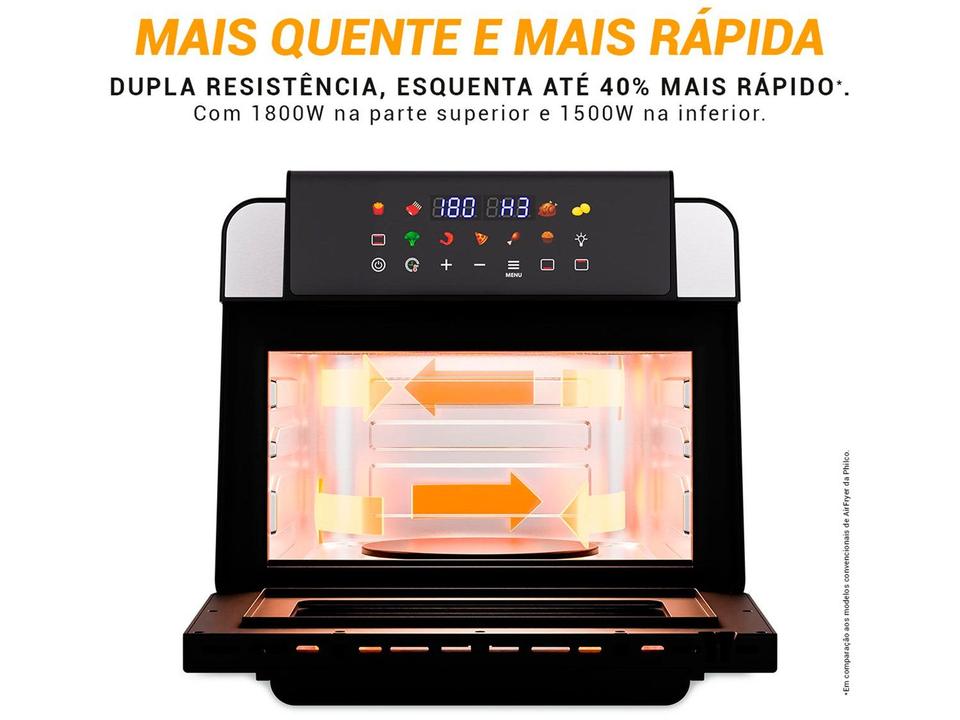 Air Fryer Philco PAF15B Oven 4,5L Preto 53801092 - 2