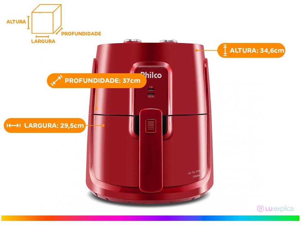 Air Fryer Philco PFR15V Vermelho 3,2L com Timer - 9