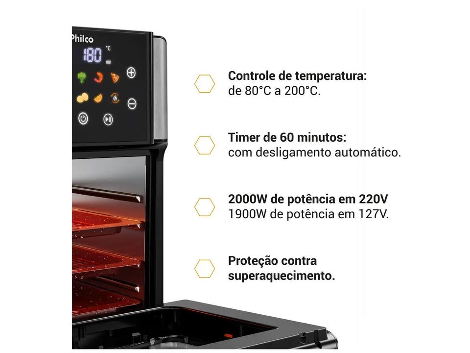 Air Fryer Philco Redstone PAF15A Preta com Timer 15L - 15