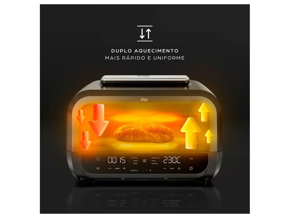 Air Fryer Wap Barbecue Flame 10L Digital Preta e Cinza FW012055 - 4