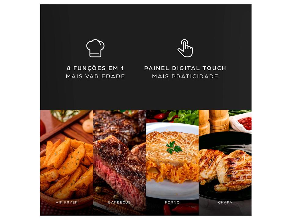 Air Fryer Wap Barbecue Flame 10L Digital Preta e Cinza FW012055 - 3