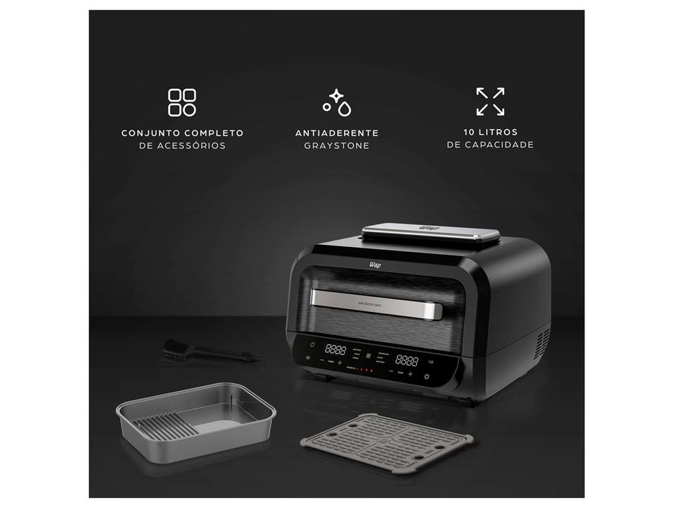 Air Fryer Wap Barbecue Flame 10L Digital Preta e Cinza FW012055 - 5