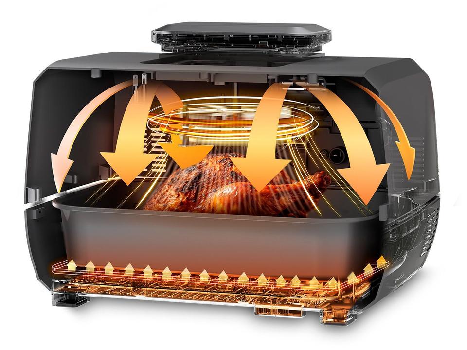 Air Fryer Wap Barbecue Preto e Cinza com Timer - 9