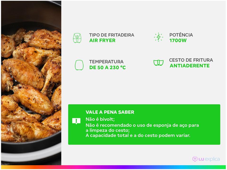 Air Fryer Wap Barbecue Preto e Cinza com Timer - 1