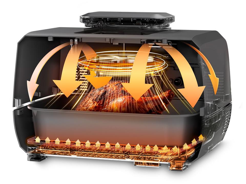 Air Fryer Wap Barbecue Preto e Cinza com Timer - 8