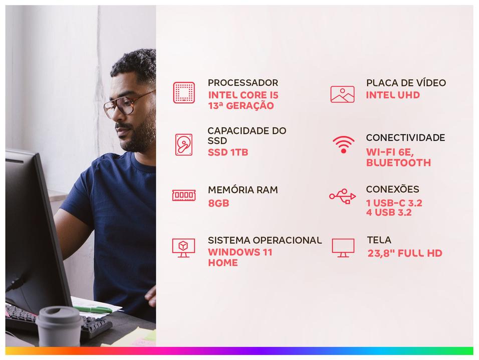 All in One Dell EC24250 AIO-i1303-A15 Intel Core i5 8GB RAM 1TB SSD 23,8" Full HD Windows 11 - 1