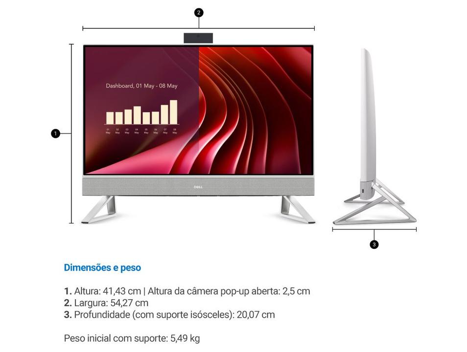 All in One Dell EC24250 AIO-i1303-A15 Intel Core i5 8GB RAM 1TB SSD 23,8" Full HD Windows 11 - 11