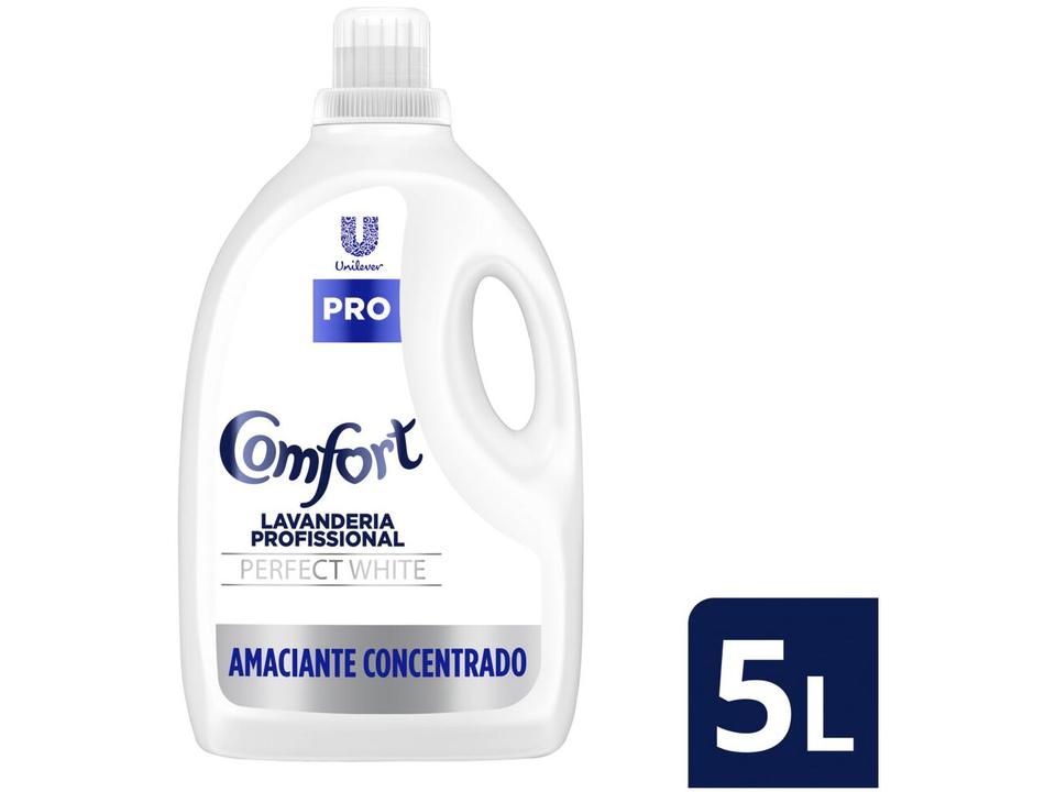 Amaciante Comfort Lavanderia Perfect White Concentrado Profissional 5L - 1