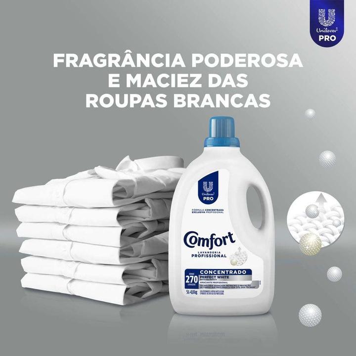 Amaciante Comfort Lavanderia Perfect White Concentrado Profissional 5L - 5