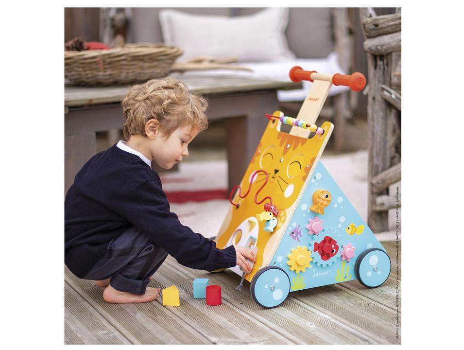 Andador Infantil Gatinho Janod de Madeira - 1