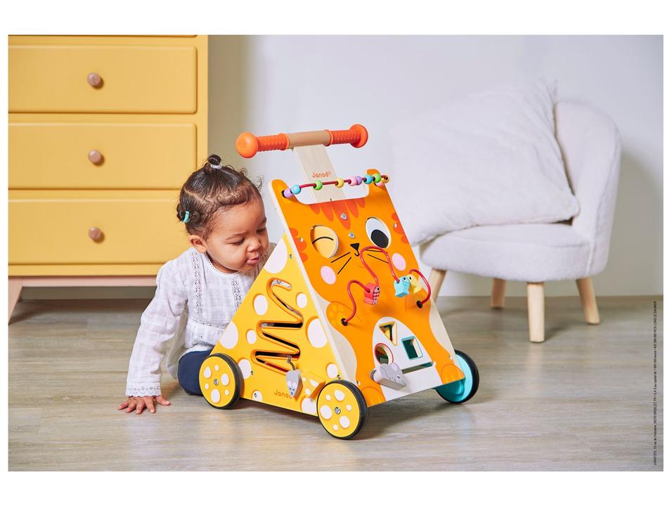 Andador Infantil Gatinho Janod de Madeira - 3