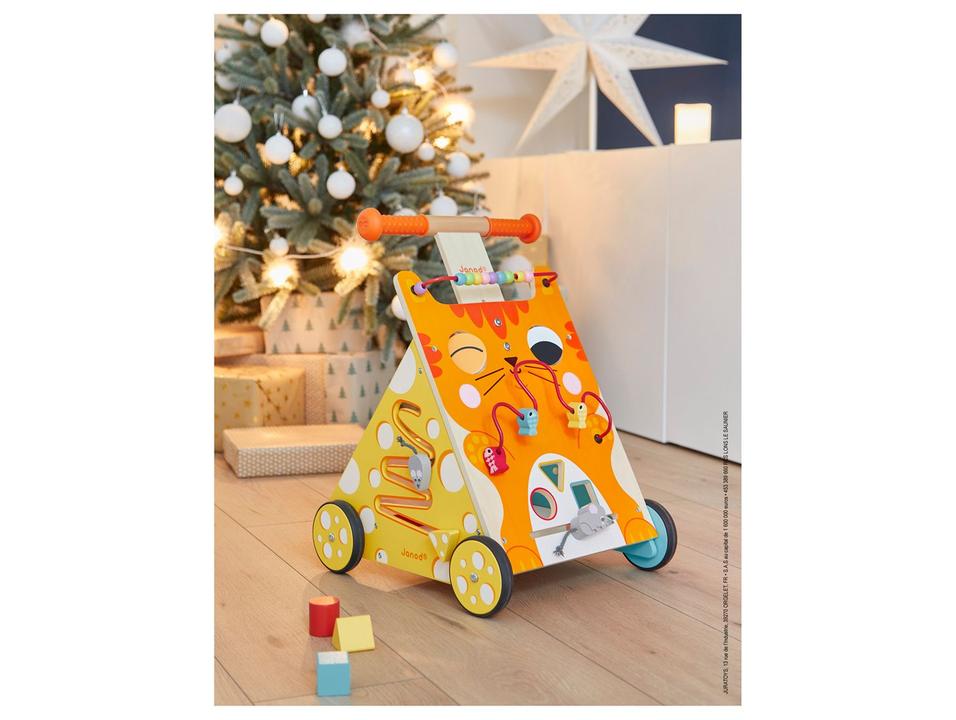 Andador Infantil Gatinho Janod de Madeira - 4