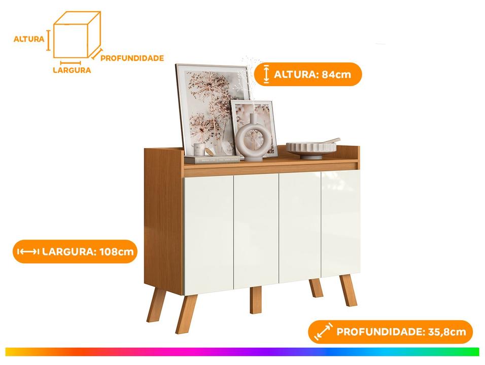 Aparador Buffet Moderno 4 Portas Aramóveis Lis - 1