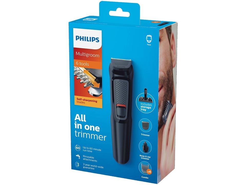 Aparador de Pelos Philips Multigroom 3000 MG3711/15 1 Velocidade com Acessório - 8