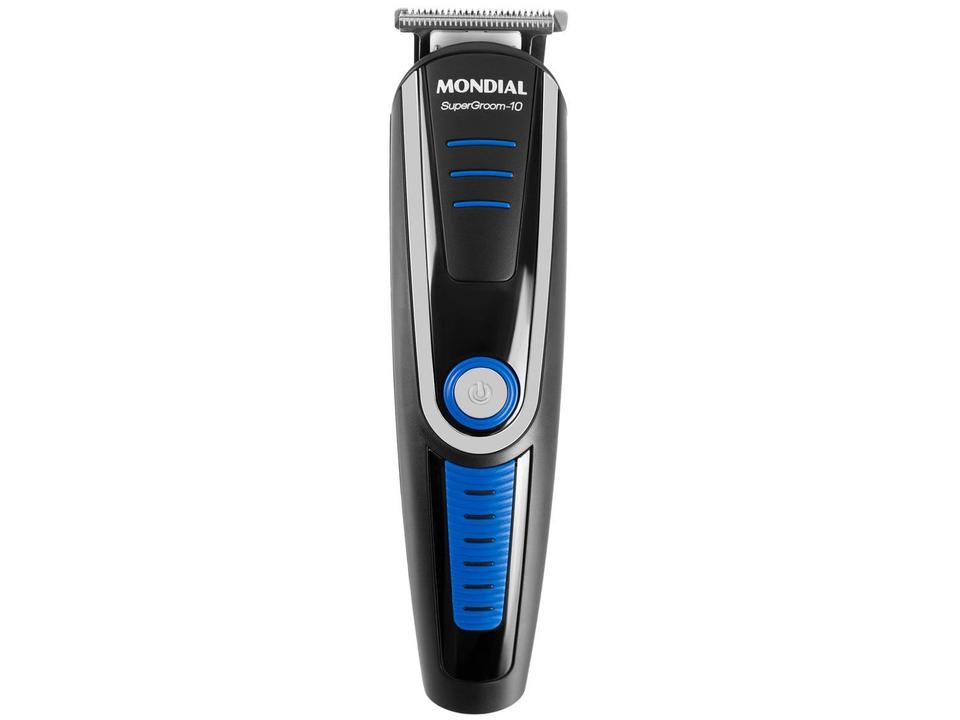 Aparador de Pelos Super Groom 10 BG-03 Mondial 6W Bivolt Preto e Azul - 14