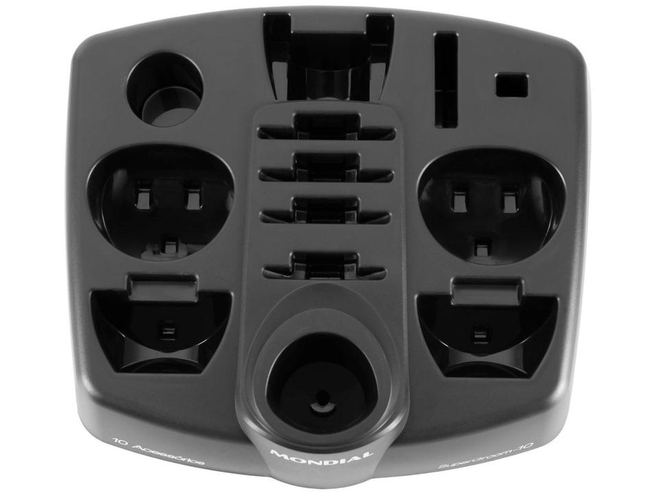 Aparador de Pelos Super Groom 10 BG-03 Mondial 6W Bivolt Preto e Azul - 24