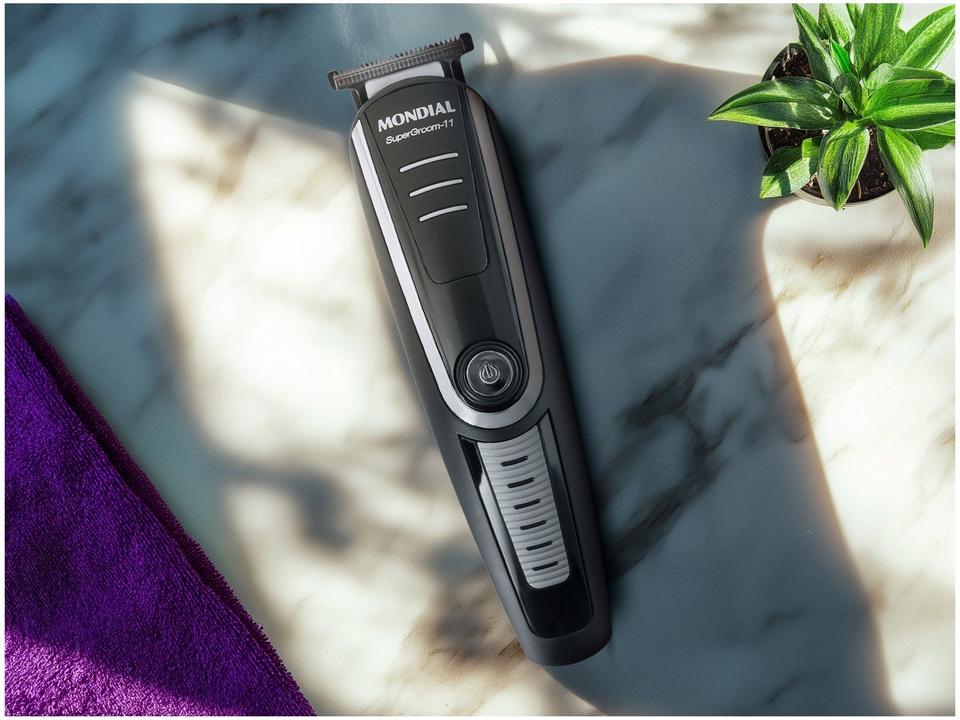 Aparador de Pelos Super Groom 11 BG-05 Mondial 6W Bivolt Preto e Prata - 1
