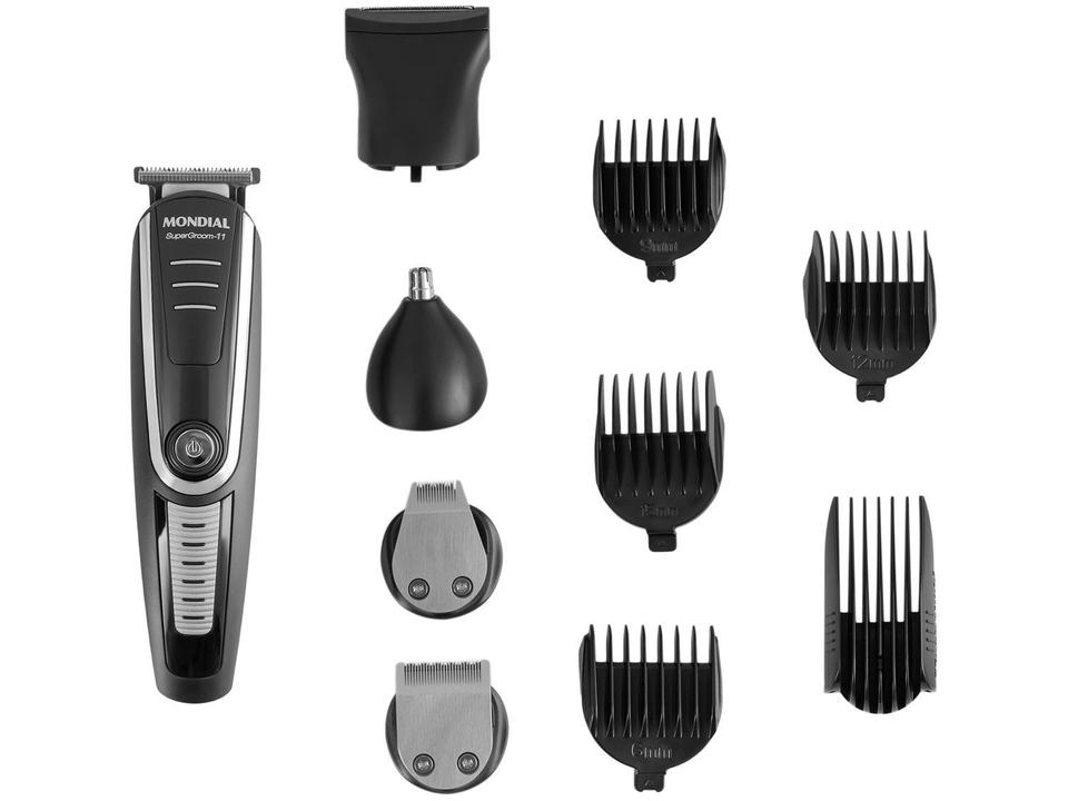 Aparador de Pelos Super Groom 11 BG-05 Mondial 6W Bivolt Preto e Prata - 12