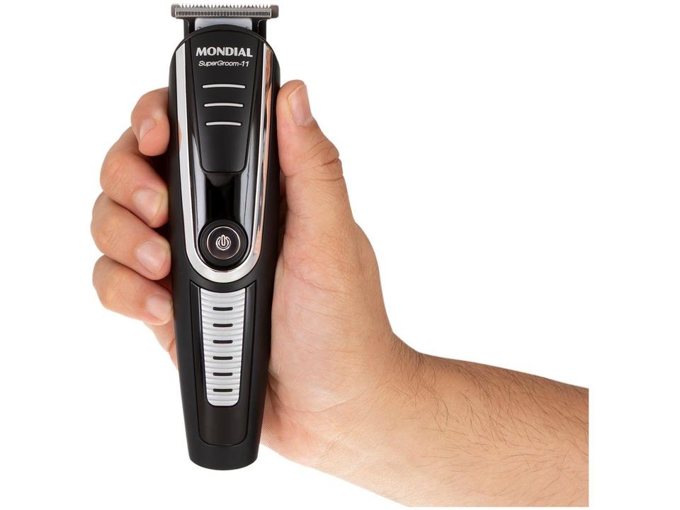 Aparador de Pelos Super Groom 11 BG-05 Mondial 6W Bivolt Preto e Prata - 15