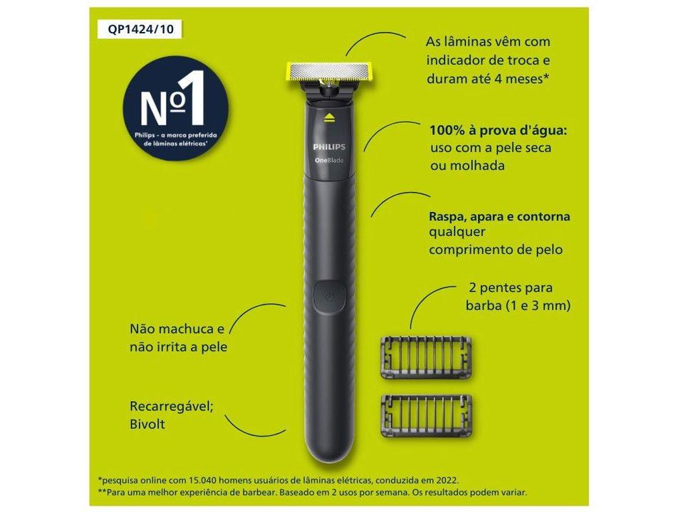 Aparador Pelos Philips One Blade Qp1424/10 Philips Novo - 15