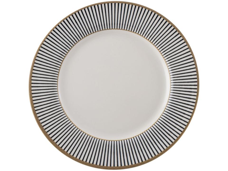 Aparelho de Jantar 12 Peças Alleanza Cerâmica Branco e Preto Redondo Ritz - 5