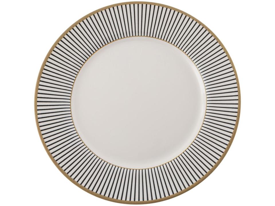 Aparelho de Jantar 12 Peças Alleanza Cerâmica Branco e Preto Redondo Ritz - 3