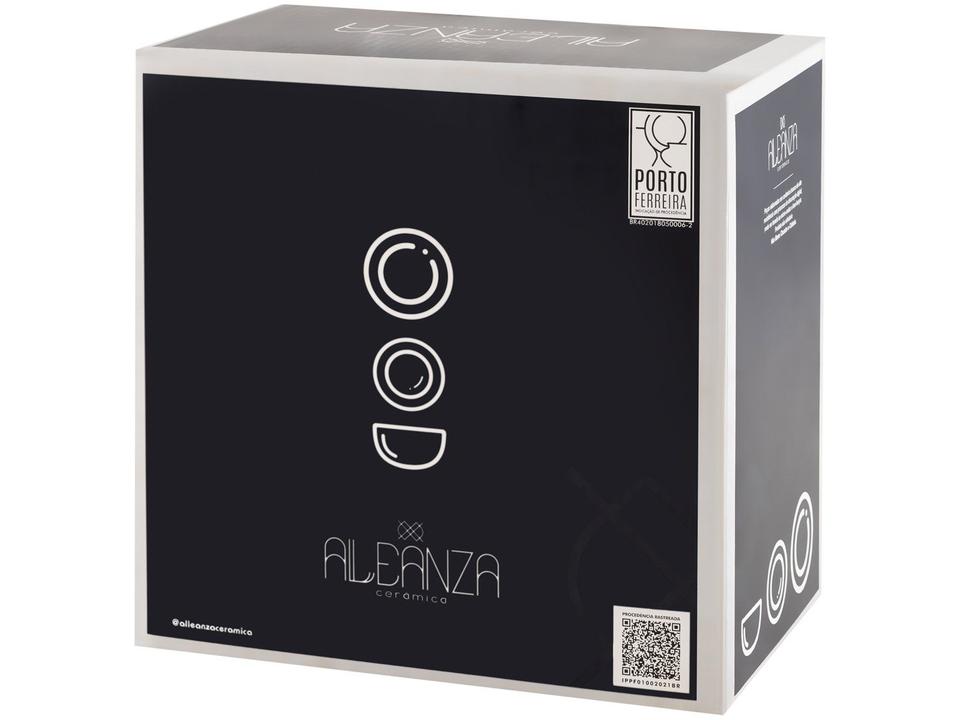 Aparelho de Jantar 12 Peças Alleanza Cerâmica Branco e Preto Redondo Ritz - 10
