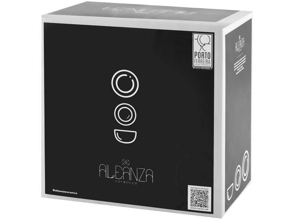 Aparelho de Jantar 12 Peças Alleanza Cerâmica Branco e Verde Água Redondo Bulbo - 10