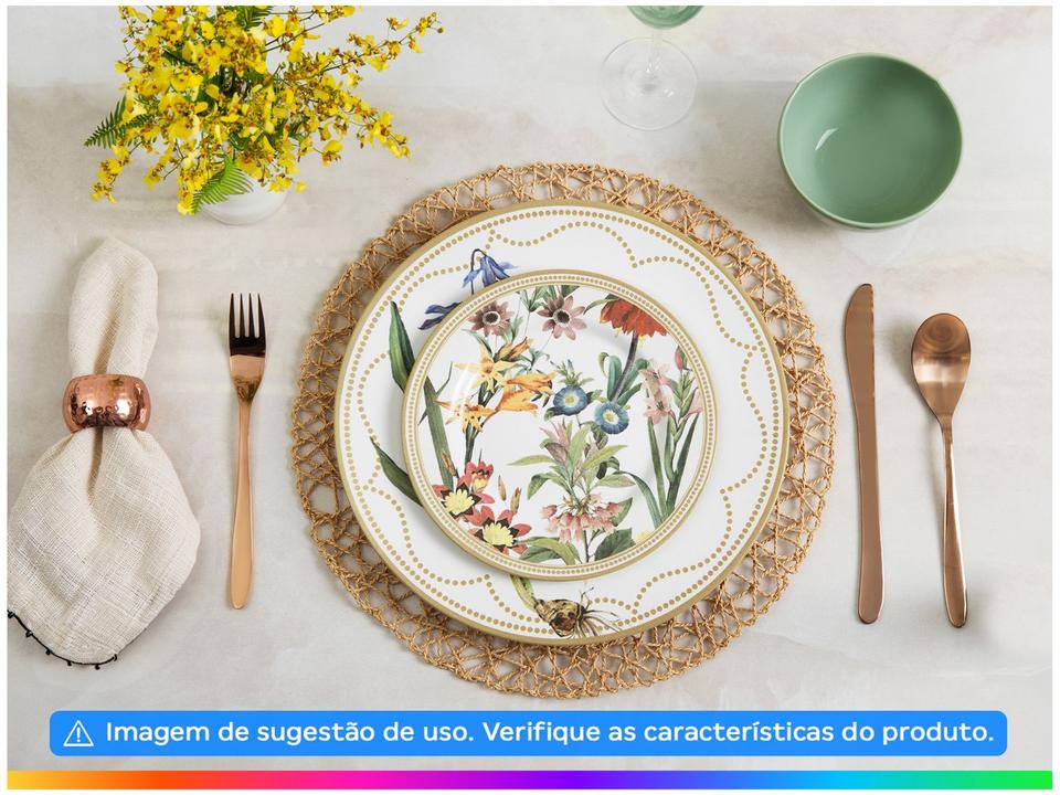 Aparelho de Jantar 12 Peças Alleanza Cerâmica Branco e Verde Água Redondo Bulbo - 1