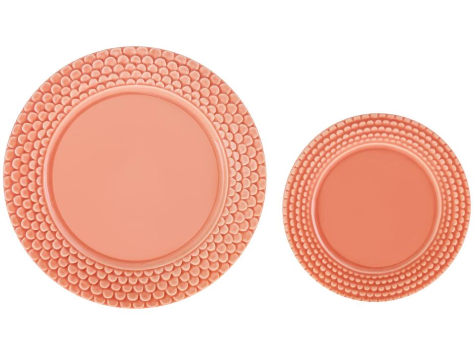 Aparelho de Jantar 12 Peças Scalla Cerâmica Rosa Redondo Escama - 3