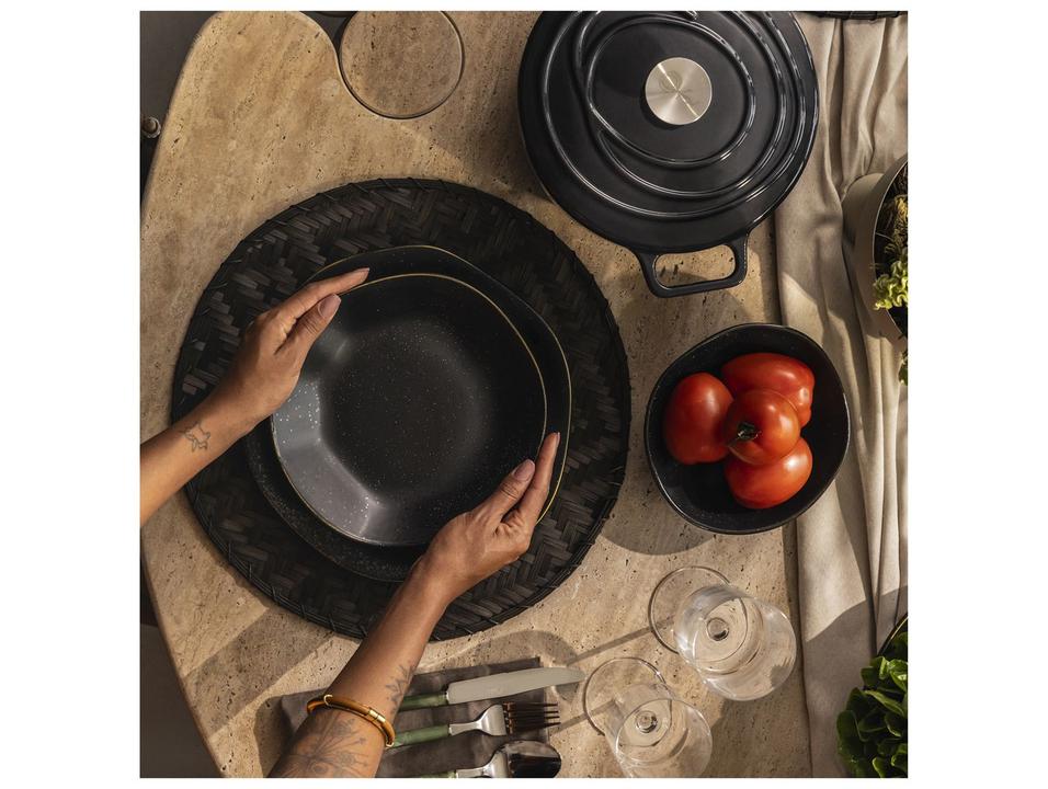 Aparelho de Jantar 20 Peças Oxford Porcelana Preto Ryo Volcano - 2