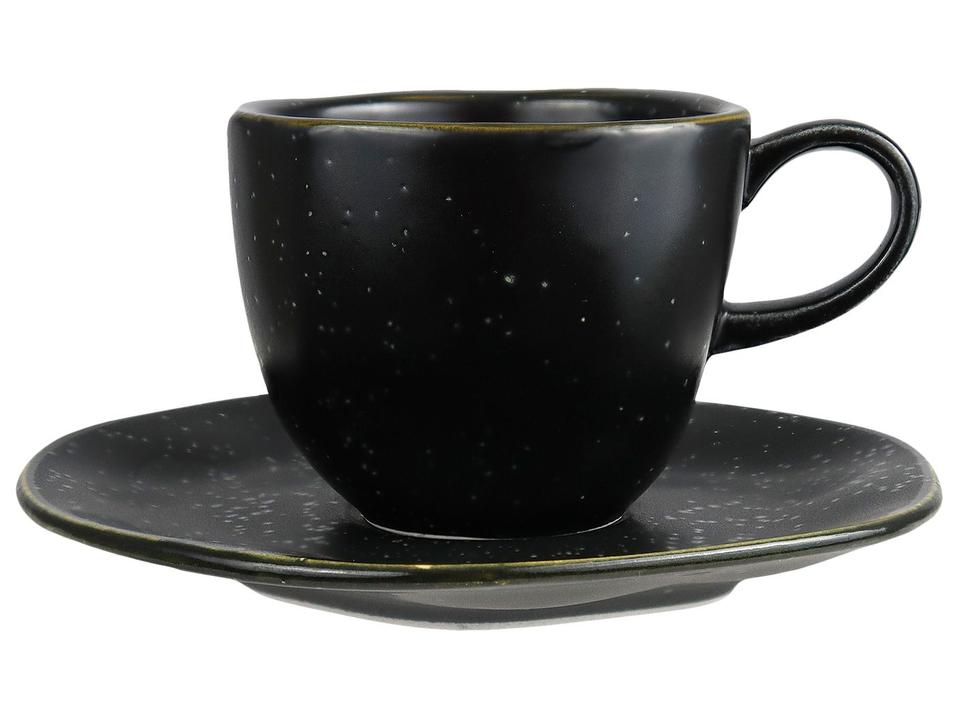 Aparelho de Jantar 20 Peças Oxford Porcelana Preto Ryo Volcano - 6