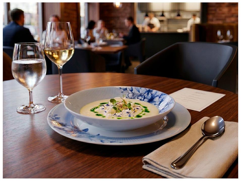 Aparelho de Jantar 20 Peças Tramontina Redondo de Porcelana Branco e Azul Lavínia - 2