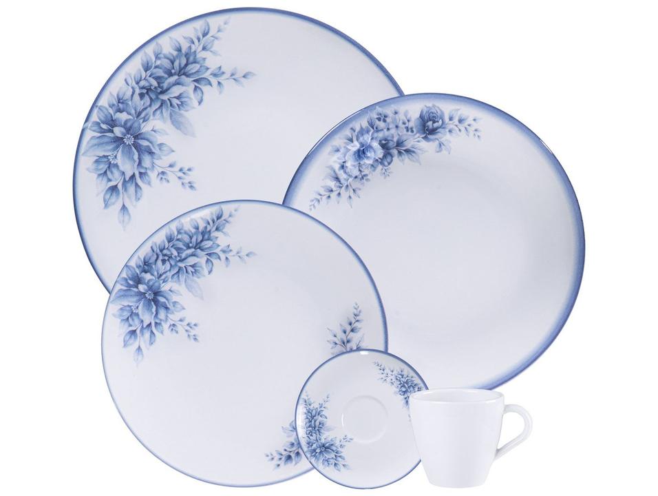 Aparelho de Jantar 20 Peças Tramontina Redondo de Porcelana Branco e Azul Royal - 5