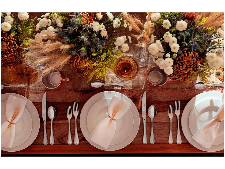 Aparelho de Jantar 20 Peças Tramontina Redondo Porcelana Branco Maria Augusta - 3