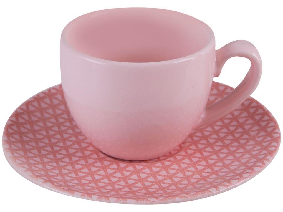 Aparelho de Jantar Chá 20 Peças Haus Cerâmica - Rosa Redondo Soho Geométrico - 9