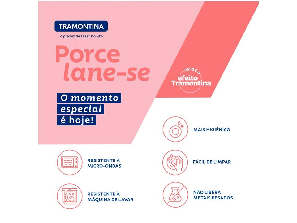 Aparelho de Jantar e Cappuccino 20 Peças Tramontina Redondo de Porcelana Cinza Arbo 96589038 - 3