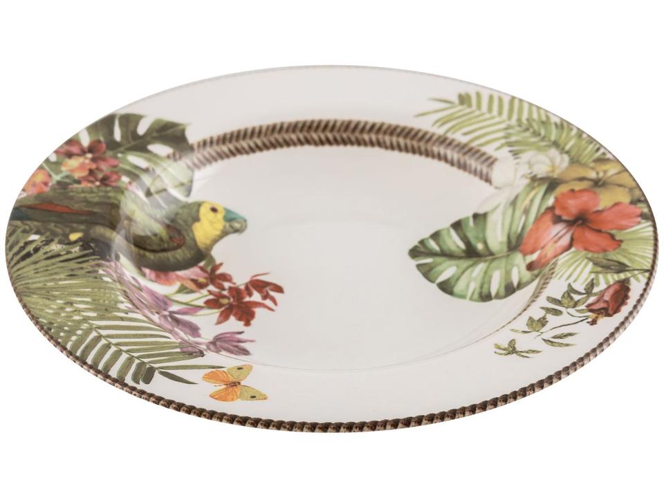 Aparelho de Jantar e Chá 20 Peças Alleanza Cerâmica Branco e Verde Trópicos - 11